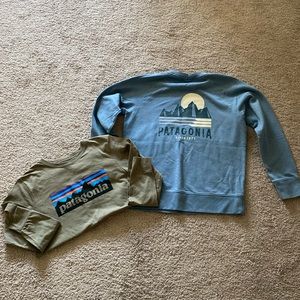 Boys XL Patagonia Crewneck plus Long Sleeve Tee
